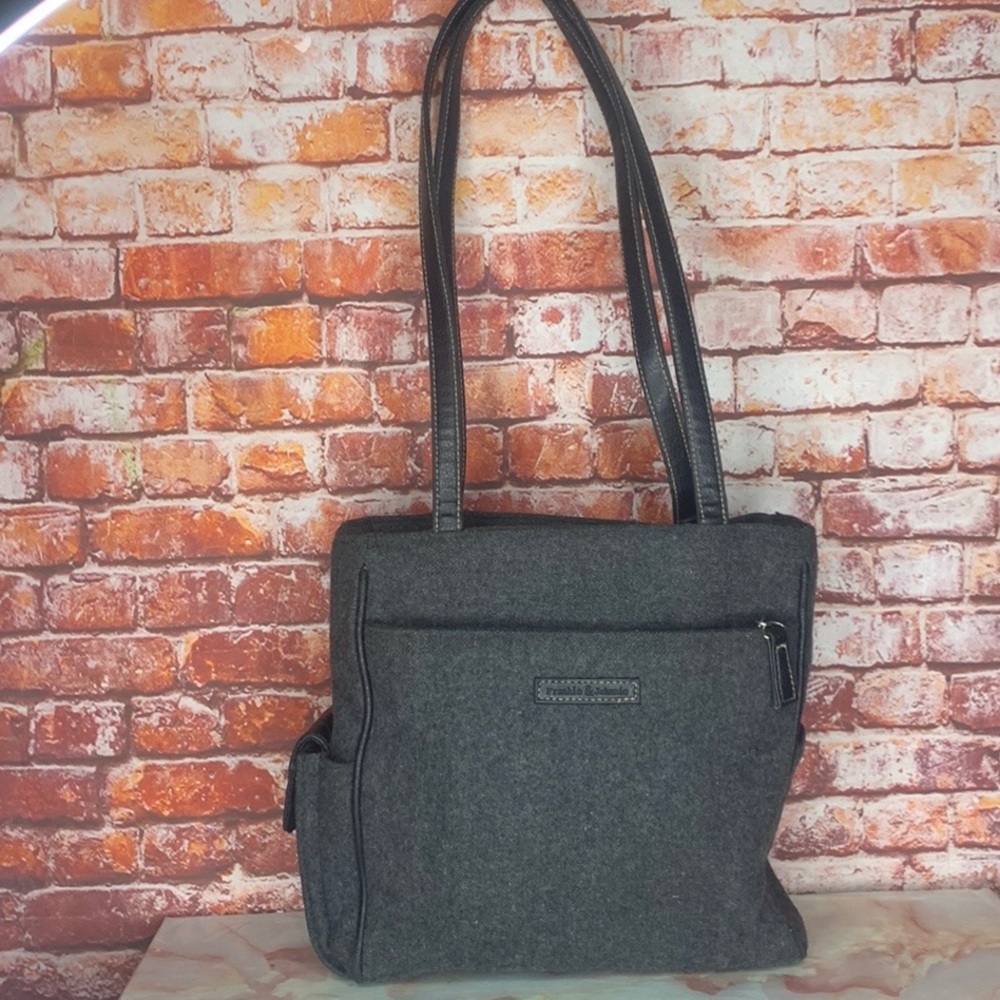 Frankie & Johnnie Small Gray Flannel Organizer Tote Bag